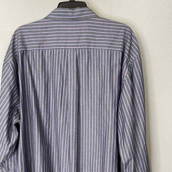 Peter Millar Shirt Mens‎ Size XXL Purple Stripe Long Sleeve Button Up Cotton - Picture 6 of 10